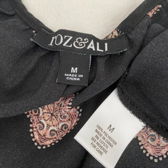 Roz & Ali tunic blouse 3/4 sleeve size M - Picture 3 of 4